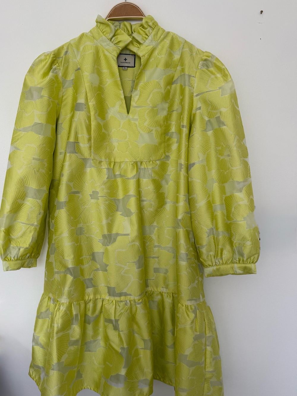 Tuckernuck Lime Green Floral Mini Dress